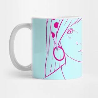 pop art girl outline Mug